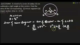AREA OF MINOR and MAJOR SEGMENT