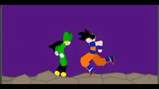 Xeno cell vs. Goku fight 1
