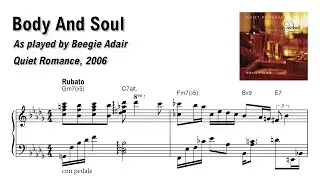 Beegie Adair - Body and Soul (Quiet Romance) | Jazz piano transcription