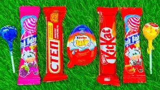 ASMR Most Popular Candys / some lots of colorful rainbow lollipop candy / unpacking chocolate eat