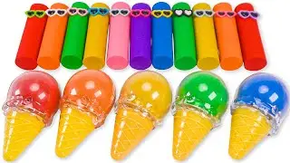 DIY ASMR How to Make Colorful Ice Cream Cones & Cutting with Kinetic Sand🌈Satisfying Video