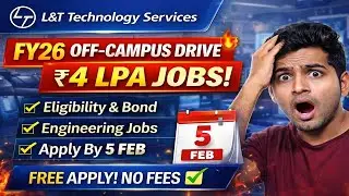 L&T Off-Campus Drive 2026 | ₹4 LPA Jobs | Eligibility, Bond, Apply Before 5 Feb #freshersjobs