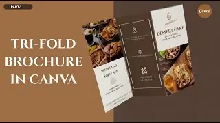 Tri-Fold Bakery Brochure Design in Canva | Step-by-Step Tutorial (Part 1)