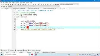 #USE OF THE LOGICAL OPERATOR IN C++#