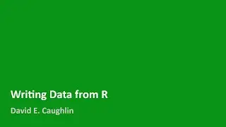Writing Data from R