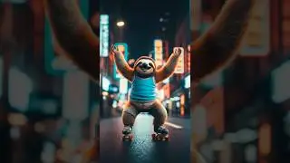 Skating Sloth in the City 🛹🔥 | Funny Animation | Trending Short 2025