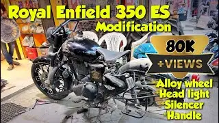 RE INDIA' S BADDEST BULLET 350 ES | Modification | Alloy wheel, silencer, headlight, handle |  HYD ♥
