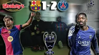 BARCELONA VS PSG CHAMPIONS LEAGUE REACTION AND SHAKEY'S MUKBANG!