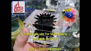 Crystal Balls use in Stairs railing Top of First Master Post #trending #stailnlesssteel #stairs