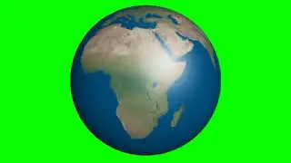 Earth Rotation [No Cloud] {Full Green Screen} (60fps)