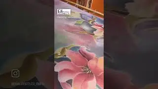 Creating wearable art! #paintingtechniques #silkpainting #textileart #silkpainter #sareeusa #artist