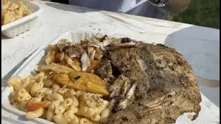 Giant DOLPHIN STEAK 🔥🌶️ + FLYING FISH!!! Best Food From Oistins Fish Market!