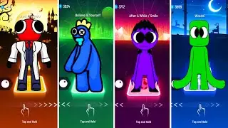 Rainbow Friends Red vs Blue vs Purple vs Green - Tiles Hop EDM RUSH