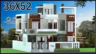 36 X 52 7 Room North Facing House Design With Vastu, 5BHK House Plan, Gopal Architecture