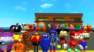 ⚔️ROBLOX⚔️ ALL SANIC CLONES 3D V12 MEMES ULTIMATE MEME NEXTBOT FAMILY SPARTAN KICKING in GMOD