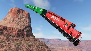 Trains vs Cliff #2 &mdash; BeamNG.Drive &mdash; Rescind Gaming