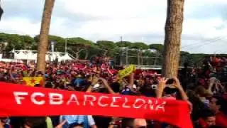 Ambiente en la Fan Zone antes de la final de Roma
