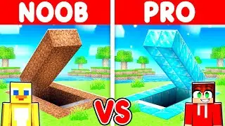 NOOB vs PRO: SECRET BUNKER House Build Challenge in Minecraft