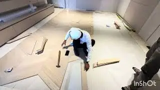 How to install engineering Wood Chevron pattern floor design