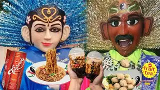 ABang Ondel Ondel beli bakso , mpok Ondel ondel Makan Mie Goreng Enak sekali1 | ARKA & DEVAN.