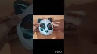 how easily i made 🤫paper mask 🐼 for kids  .easy panda mask for kids 3d