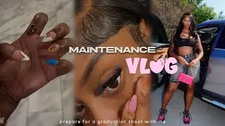 MAINTENANCE VLOG 💅💋| prep for a photo shoot with me | hair, nails, lashes, shopping ect+
