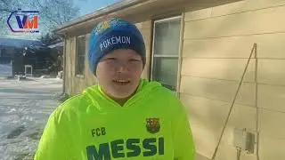 Children's happiness on a snowy day