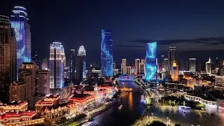 Dazzling light show in Tianjin features SCO landmarks and culture