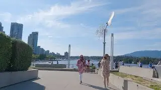 Vancouver Canada - Riding my bike in DOWNTOWN after work (Coal Harbour to the Beach/Ocean)