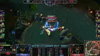 Evil Geniuses vs Dignitas   S4 NA LCS Summer split 2014 W3D2   EG vs DIG G3 MUST SEE