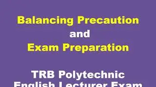 Corona Precaution and TRB Polytechnic English Lecturer Exam Preparation
