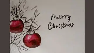 Drawing and coloring realistic christmas ball | Acrylic painting tutorial | Drawing tutorial