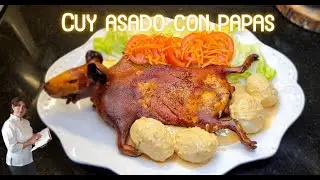 Cuy Asado con Papas Y Salsa de Mani