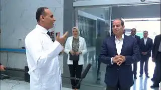 السيد الرئيس يتفقد دار المسنين والوحدة الصحية  ومركز الخدمات  بقرية الأبعادية بمحافظة البحيرة