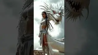 Dragon Queen Awakens | Epic Fantasy Warrior with White Dragon 🐉✨ #shorts #dragonqween #shortsvideo