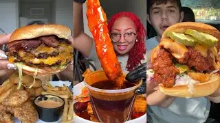 TIKTOK Mukbang Compilation | Dave's Hot Chicken, Wingstop, Taco Bell, Chipotle & More!