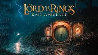 Rainy Night in Hobbiton | Calming Thunderstorm ⛈️ The Shire (Lord of the Rings inspired Ambience)