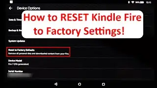 How to RESET Amazon Fire Tablet
