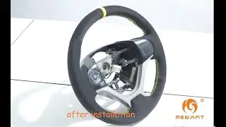 MEWANT-- for Honda Civic 9 2012-2015 DIY Steering Wheel Cover Installation