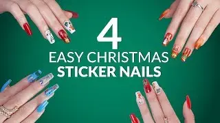 Easy Christmas Nail Sticker Designs - LDS Lavis Dip