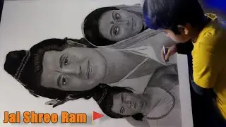 Drawing Shree Ram Ji and Sita Ji | Lakshman Ji 🚩| step by step , shading tutorial | 🚩