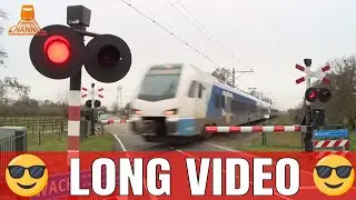 DUTCH RAILROAD CROSSING - 😎 LONG VIDEO 😎 -  Laag Zuthem - Kolkweg