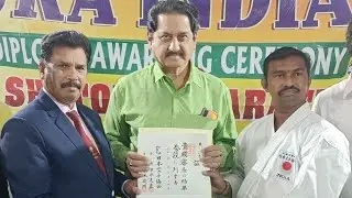 Hero Suman Awarded International Japan Black Belt Diploma || JKAI Shotokan Karate Association