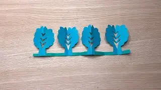 Blue Trees with Leaf Cutouts | Fun Art Project