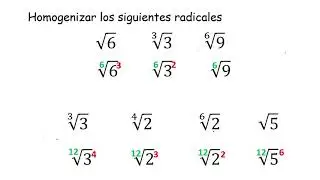 Homogenización, multiplicación y división de radicales