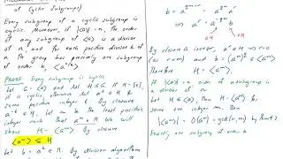 2.3 The Fundamental Theorem of Cyclic Subgroups