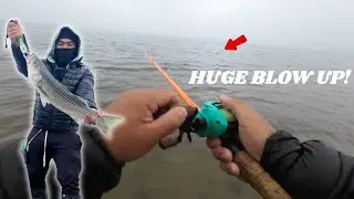 INSANE Top Water Action! Catching Striped Bass! | Bay Area Striper Fishing