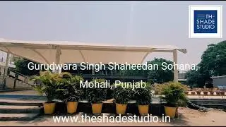 Walkway Tensile Shade Structure installed by The Shade Studio at Gurudwara Singh Shaheedan, Mohali.