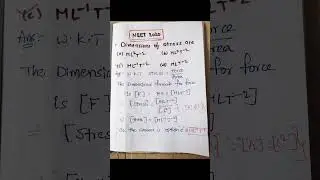 #dimensional formula for stress#neet2020 pyq#units and dimensions#physics#inter 1st year #shorts