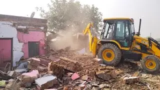 JCB Breaks Illegal House | Encroachment Action |  JCB Bulldozer Demolishes Illegal Home 🏠